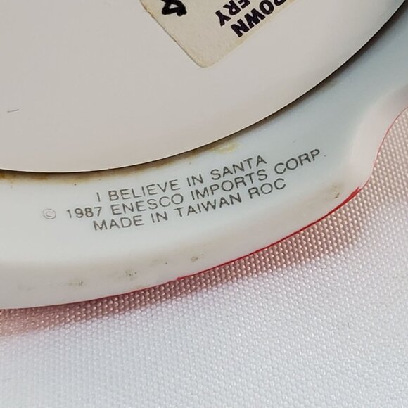 Vintage 1987 Enesco Santa Claus Music Box Figurine "I Believe In Santa" Works - Picture 7 of 12